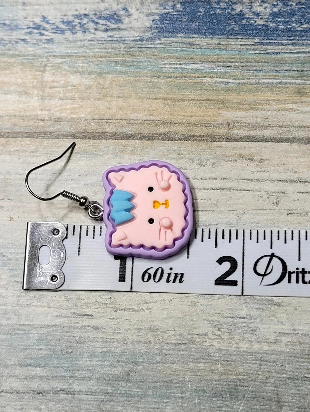 Cute Kids Purple Cat & White Cloud Earrings Set
